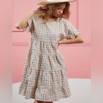 NWT BiBi SHORT SLEEVE TIERED LOOSE FIT MULTI PLAID MINI DRESS Photo 5