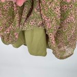 Jopna Cottagecore Forest Fairy Dress Womens L Green Pink Polyester Smocked Lined Size L Photo 4