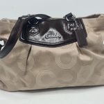 Coach Ashley Dotted Op Art Signature Carryall Fabric Patent Leather Brown Purse Photo 0
