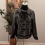 Parsley & Sage Women's Venetian Suit 12 Sequin Embellished Black Long Sleeve Photo 0