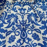 Talbots Shirt White Blue Floral Damask Folk Art Sleeveless Collared Button Up Photo 7