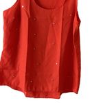Attention  Womenorange Sleeveless Blouse With Silver Triangles  Size Medium‎ Photo 1