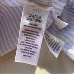 Sigrid Olsen  Linen Blend Roll Sleeve Button Down Striped Shirt Photo 4