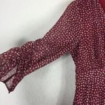 Madewell  Starviolet Red Ruched Sleeves Mini Dress Ditsy Flowers Size 2 Photo 8