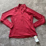 Under Armour  Red Semi-Fitted Cold Gear Quarter Zip Compression Pullover SIZE L Photo 0