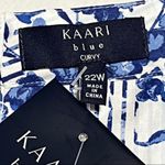 Kaari Blue  Womens 22W 22 Curvy Blue White Sleeveless Top White La Dolce Vita NEW Photo 1