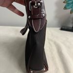 Etienne Aigner 🤎  Brown Leather & Canvas Shoulder Bag | Classic Buckle Hobo Photo 3