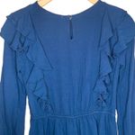 Ellison  | Navy Ruffle Long Sleeve Mini Dress Size M | EUC Photo 9
