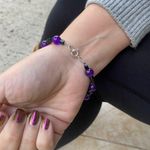 Animo Letter Beaded Bracelet Black & Purple Beads Photo 2