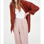 ZARA TRF Collection Striped Wide Leg Trousers Medium NWOT Photo 1