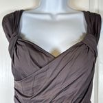 Badgley Mischka  Drape Maillot Brown Sweetheart Neckline Swimsuit Small EUC #5731 Photo 4