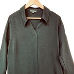 Adrianna Papell  Womens Black Minimalist Long Sleeve Professional Casual Blouse M Photo 2