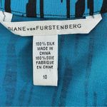 Diane Von Furstenberg  Aggie Freedom Trail Silk Knit Sheath Mini Dress Teal Black Photo 8
