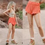 Free People Movement Boho Athleisure High Rise Coral Ruffled Layering Shorts L Photo 1