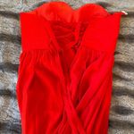 Beautiful Red Prom Dress Beading and Train Size 6 Photo 4
