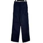 ZARA  High Rise Utility Flare Full Length 100% Cotton Jean Patch Pockets 0 Black Photo 3