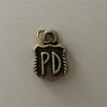 Small bronze Police Department badge Charm Gold Photo 1