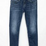 Silver Jeans Boyfriend Womens 25 Whiskered Stretch Distressed Western Cowgirl Blue Photo 0