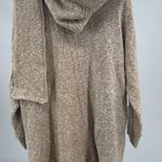 Soft Surroundings Go Lively brown cream Hooded Cardigan L open front wrap around Photo 4