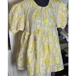Sister Jane Womens Yellow Metallic Gloss Oversized Babydoll Mini Smock Dress Sm. Photo 11