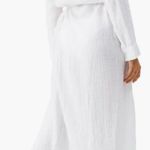 NWT Melissa Odabash Margot Long Sleeve Cover Up Cotton Gauze Dress Small $278 White Photo 1