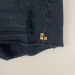 Lucky Brand Black Denim Distressed Raw Hem Low Rise Gold Studded Malibu Short Photo 3