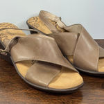 Propet Womens 2” wedge heel khaki leather sandal size 10 Tan Photo 0