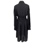 Max Studio Smocked Waist Midi Dress Long Sleeves Black & White Size L New w/Tag Photo 3