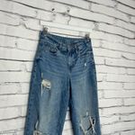 Old Navy  O.G. Loose High Rise Distressed Blue Jeans Women’s 2 Raw Denim Casual Photo 2