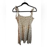 Reformation Seabreeze Marion Rose Print Tie Shoulder Smocked Mini Dress Photo 1