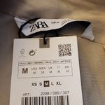 ZARA NWT  Silky Satin Knotted Cream Long Sleeve Dress, Size M Photo 8