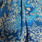 Vintage Blue Silk Brocade Pegged Dress and Shrug Handmade Size XS Photo 8