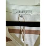 Z Supply NWT Striped Long Sleeve V Neck Henley Top XS White Brown Ribbed Casual Photo 3
