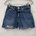 True Religion  Jean Shorts Women 28 Blue Denim Distressed Preppy Grunge Skater Photo 0