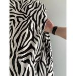 John Mark Zebra Tunic Size M Black White Oversized Lagenlook Wired Collar Size M Photo 3