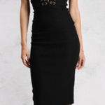 Rare London  Eyelet Midi Dress Black Strapless New With Tags Photo 0