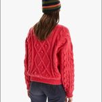 MOTHER DENIM The Jumper Cotton Cable Sweater Misfit S $400 casual knit fall $498 Pink Photo 3