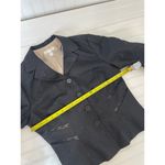 London Times Womans Black Jacquard Single Breasted Ruffled Hem Blazer Size 14 Photo 2