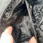 Bebe  black & silver rhinestone small black clutch purse handbag magnetic close Photo 5