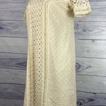 Sundance Eyelet Dress Women XS 2 Vanilla Shift Keyhole Back Lined 100% Cotton Photo 0
