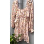 Vintage Jessica Simpson Women’s Sz XL Dress Floral Ruffled Boho Western Style Pink Photo 3