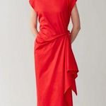 COS  Red Cotton Wrap Midi Dress Sz.S Photo 0