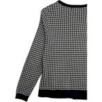 Lands End Cardigan Sweater Womens Medium Black White Houndstooth Preppy Classic Photo 10