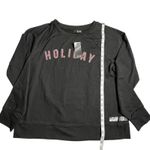 a.n.a  Womens Crewneck Black Graphic Long Sleeve Sweatshirt Photo 2