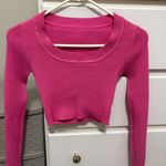 SheIn Long Sleeve Pink Crop Top  Photo 0