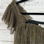 Urban Outfitters Gold and Black Metallic Off the Shoulder Crop Top, EUC, Small Photo 4