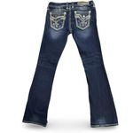 Rock Revival Evella Boot Jean Womens 32 Blue Boho Embroidered Fleur-de-Lis Denim Photo 2