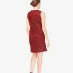 Ann Taylor NWT Fringe Tweed Shift Dress Red Multi Photo 3