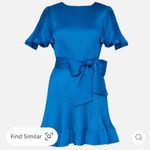 Milly NWT   Size 8
Lumi Satin Pleated Dress In Blue Photo 1