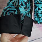 SAMUEL DONG BLACK TEAL ROSETTE FLORAL SHEER DRESS JACKET MEDIUM Blue Photo 4